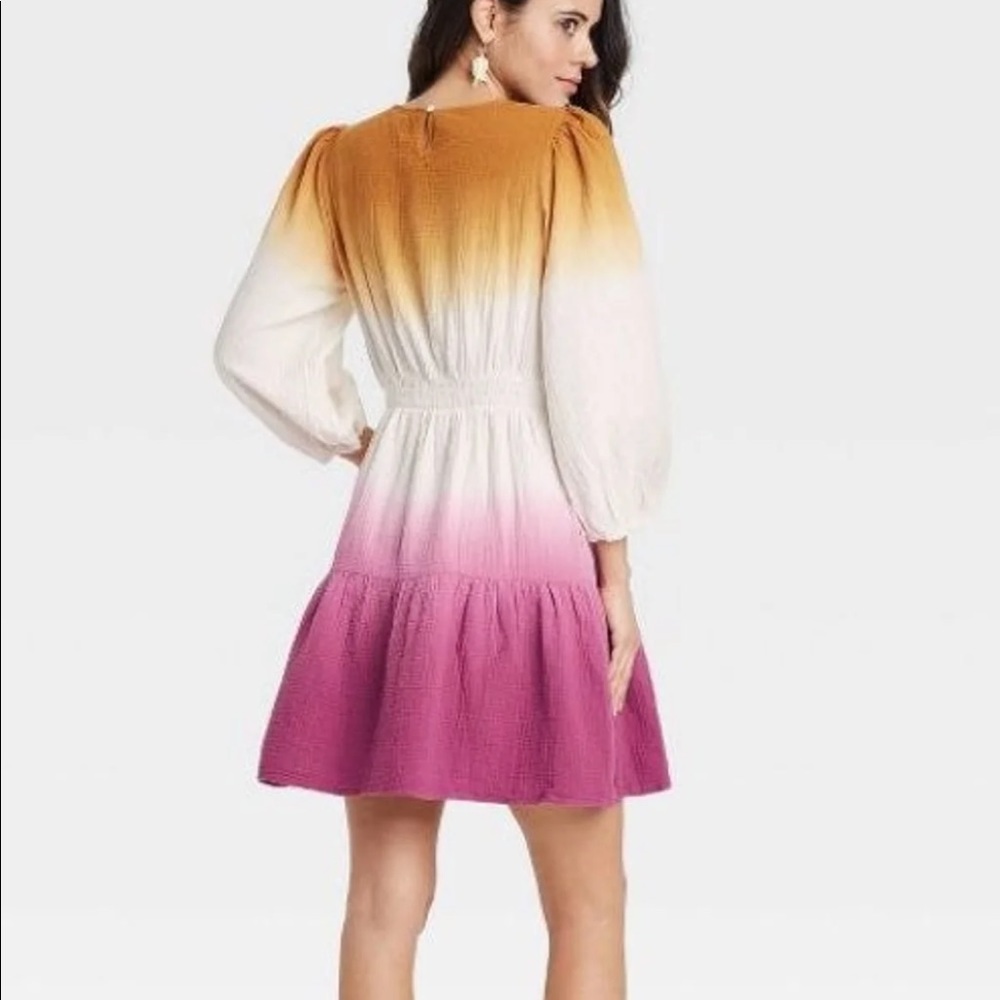Tie-Dye Long Sleeve Tiered Dress - Universal Thread Purple small - Picture 2 of 3